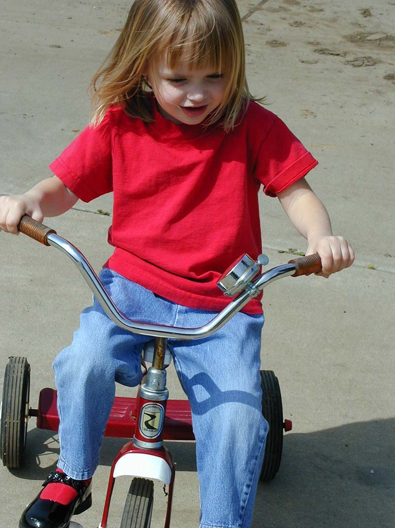 Amber riding a bike