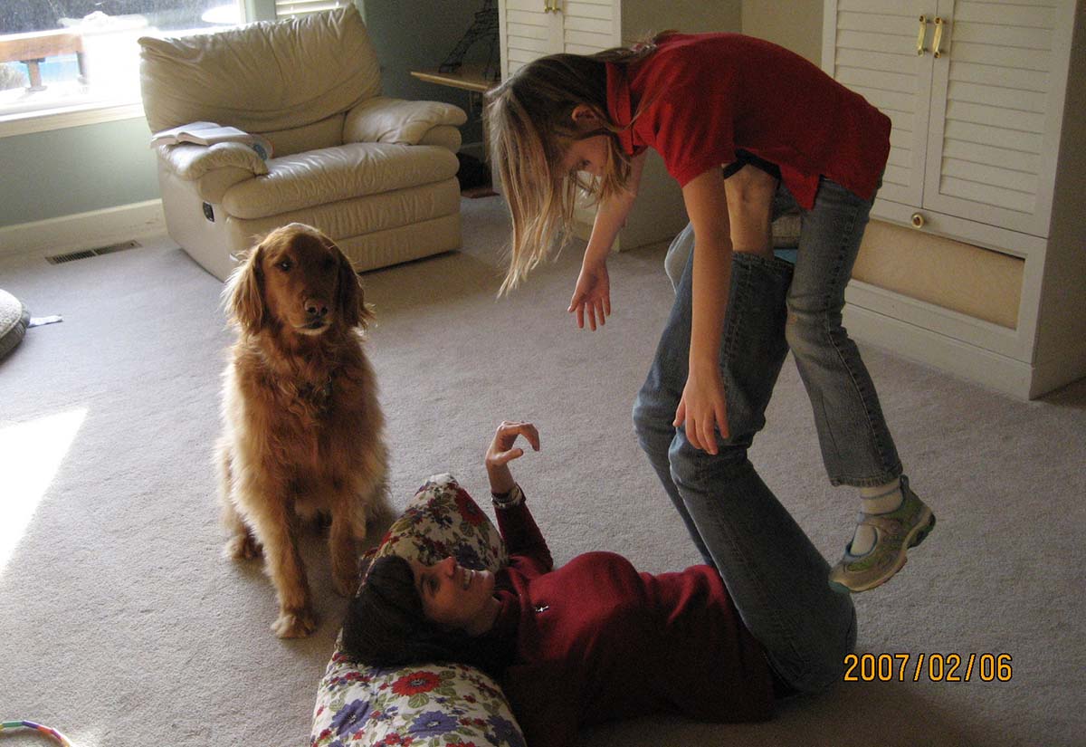 Amber getting flipped by Mom