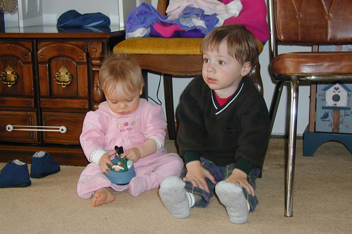 Amber and Sammy sitting on floor