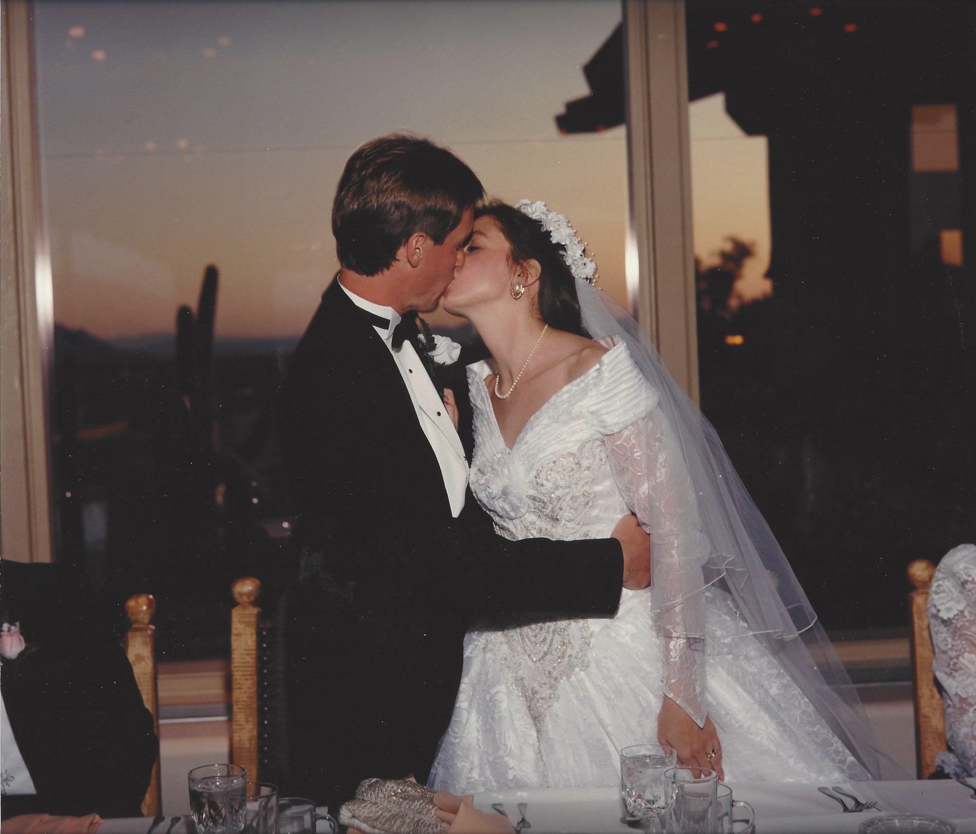 Kissing newlyweds