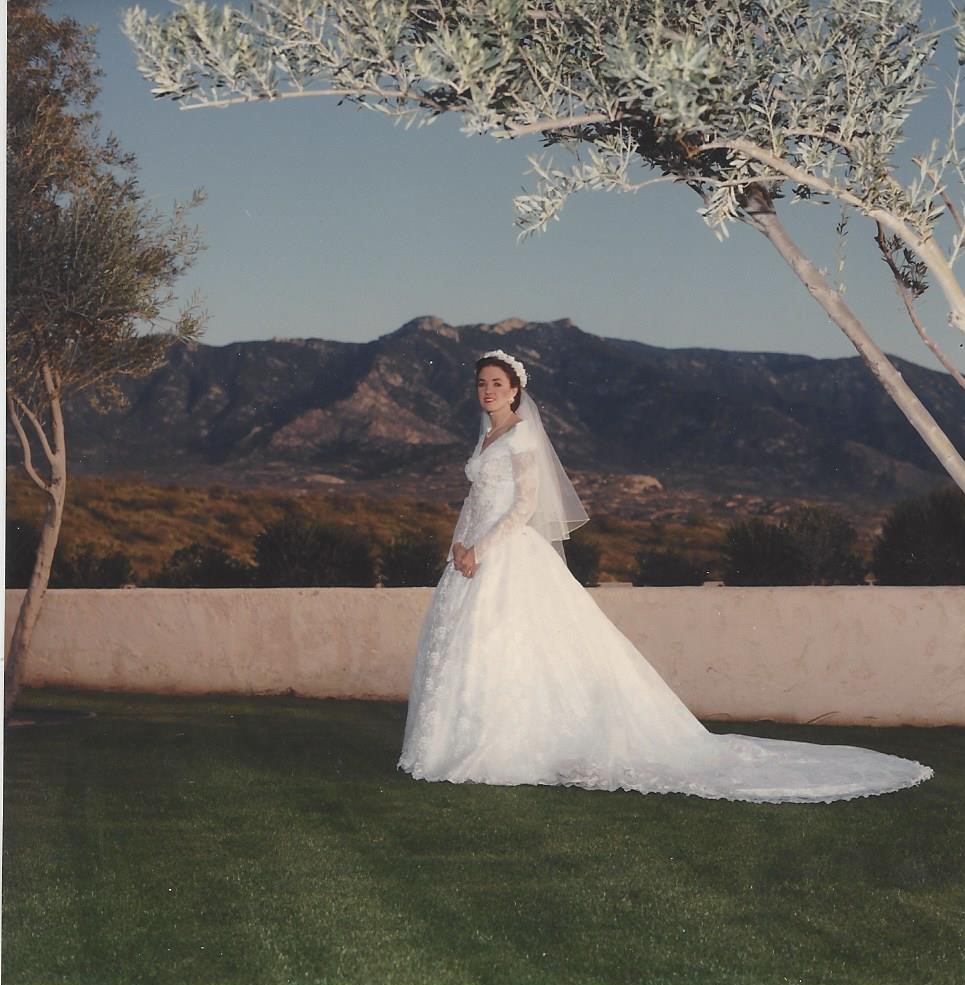 Bride under tree